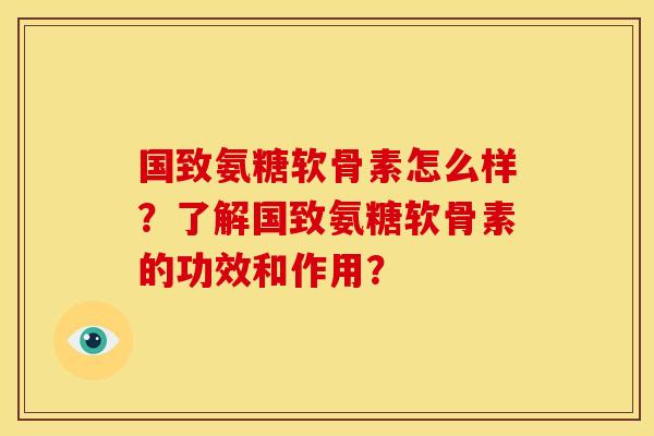 国致氨糖软骨素怎么样？了解国致氨糖软骨素的功效和作用？