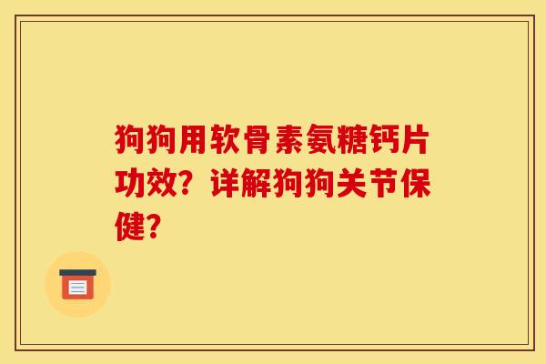 狗狗用软骨素氨糖钙片功效？详解狗狗关节保健？