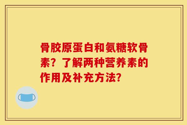 骨胶原蛋白和氨糖软骨素？了解两种营养素的作用及补充方法？