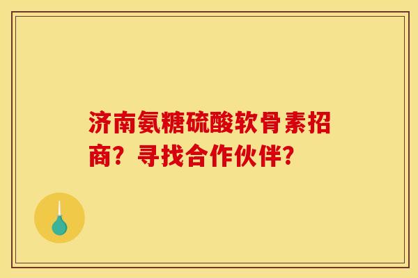济南氨糖硫酸软骨素招商？寻找合作伙伴？