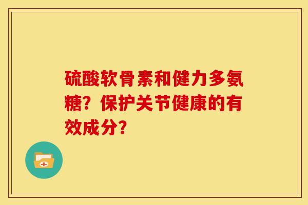 硫酸软骨素和健力多氨糖？保护关节健康的有效成分？