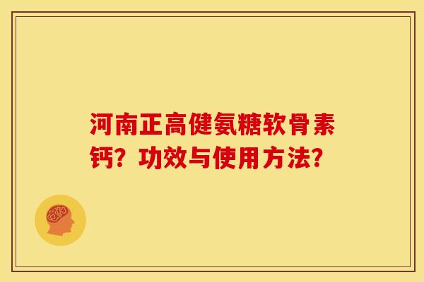 河南正高健氨糖软骨素钙？功效与使用方法？