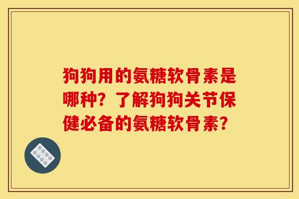 狗狗用的氨糖软骨素是哪种？了解狗狗关节保健必备的氨糖软骨素？