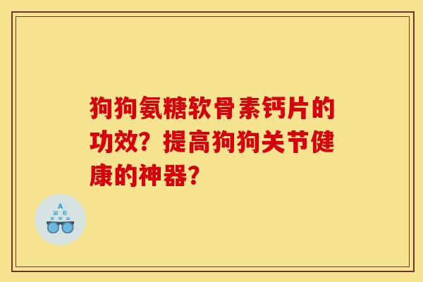 狗狗氨糖软骨素钙片的功效？提高狗狗关节健康的神器？