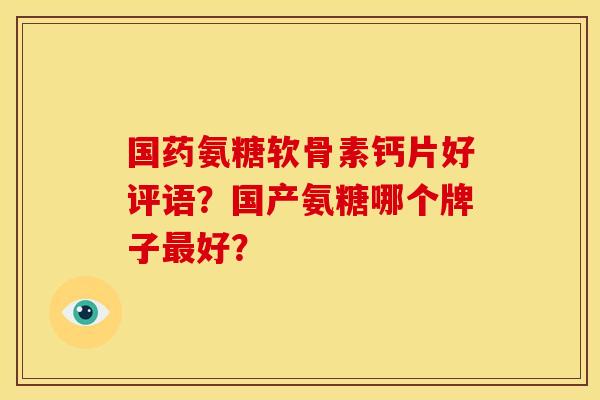 国药氨糖软骨素钙片好评语？国产氨糖哪个牌子最好？