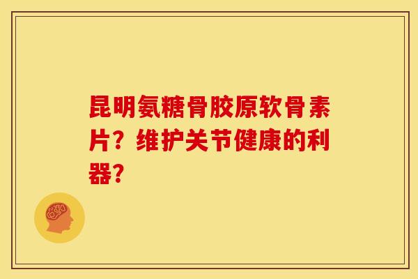 昆明氨糖骨胶原软骨素片？维护关节健康的利器？