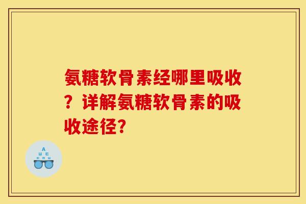 氨糖软骨素经哪里吸收？详解氨糖软骨素的吸收途径？