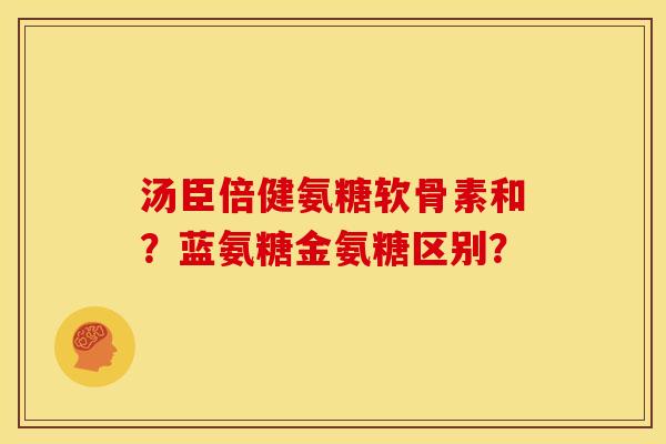 汤臣倍健氨糖软骨素和？蓝氨糖金氨糖区别？