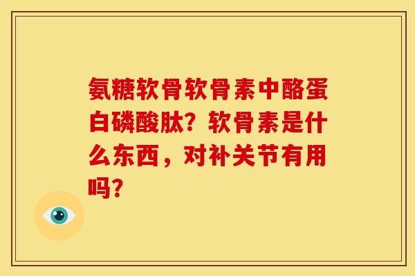 氨糖软骨软骨素中酪蛋白磷酸肽？软骨素是什么东西，对补关节有用吗？