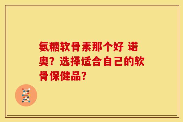 氨糖软骨素那个好 诺奥？选择适合自己的软骨保健品？