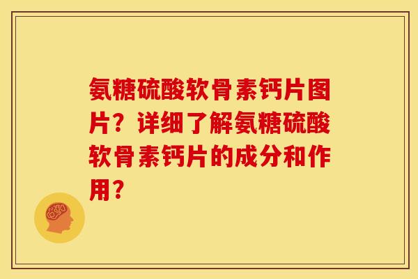 氨糖硫酸软骨素钙片图片？详细了解氨糖硫酸软骨素钙片的成分和作用？