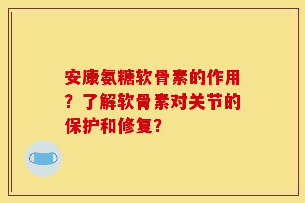 安康氨糖软骨素的作用？了解软骨素对关节的保护和修复？