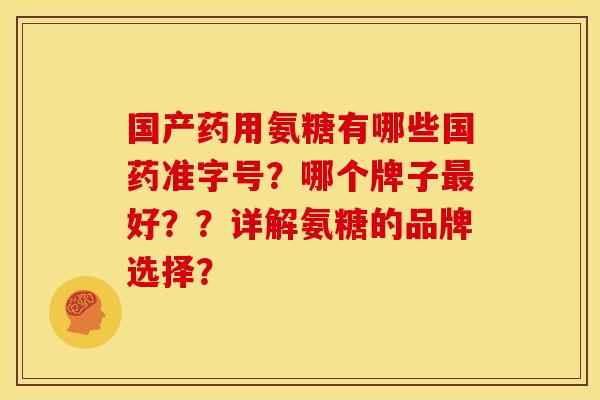 国产药用氨糖有哪些国药准字号？哪个牌子最好？？详解氨糖的品牌选择？