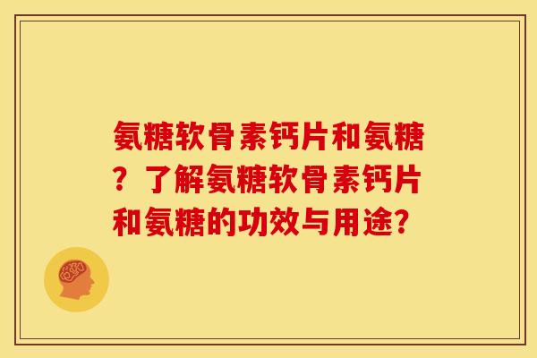 氨糖软骨素钙片和氨糖？了解氨糖软骨素钙片和氨糖的功效与用途？