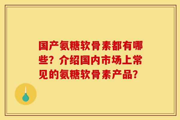 国产氨糖软骨素都有哪些？介绍国内市场上常见的氨糖软骨素产品？