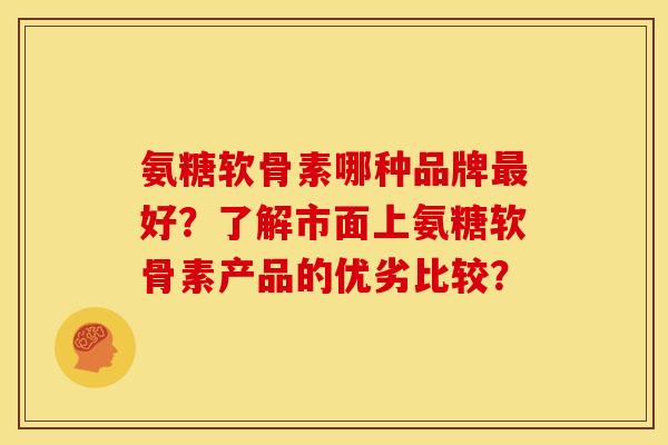 氨糖软骨素哪种品牌最好？了解市面上氨糖软骨素产品的优劣比较？