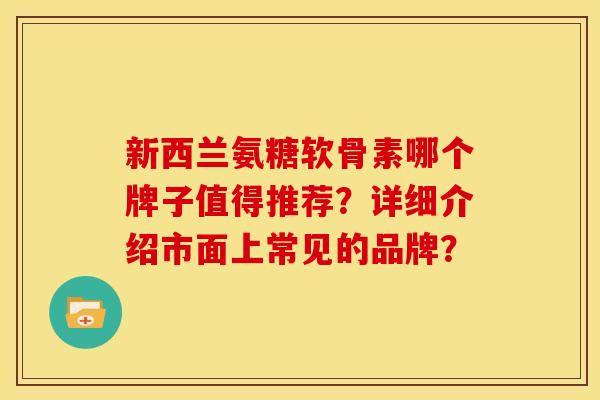 新西兰氨糖软骨素哪个牌子值得推荐？详细介绍市面上常见的品牌？