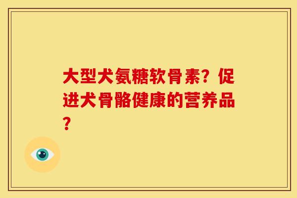 大型犬氨糖软骨素？促进犬骨骼健康的营养品？