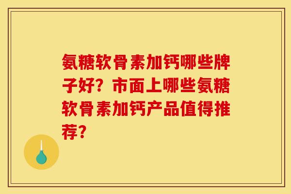 氨糖软骨素加钙哪些牌子好？市面上哪些氨糖软骨素加钙产品值得推荐？