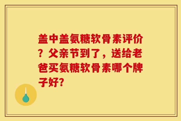 盖中盖氨糖软骨素评价？父亲节到了，送给老爸买氨糖软骨素哪个牌子好？