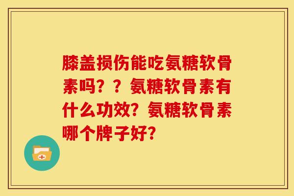 膝盖损伤能吃氨糖软骨素吗？？氨糖软骨素有什么功效？氨糖软骨素哪个牌子好？