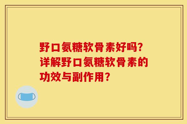 野口氨糖软骨素好吗？详解野口氨糖软骨素的功效与副作用？