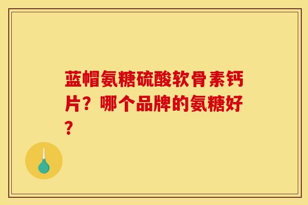 蓝帽氨糖硫酸软骨素钙片？哪个品牌的氨糖好？