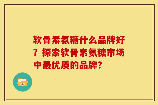 软骨素氨糖什么品牌好？探索软骨素氨糖市场中最优质的品牌？