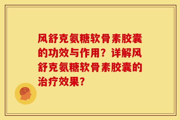 风舒克氨糖软骨素胶囊的功效与作用？详解风舒克氨糖软骨素胶囊的治疗效果？