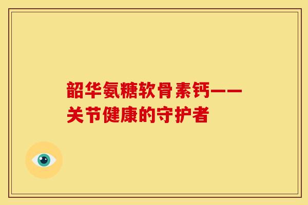 韶华氨糖软骨素钙——关节健康的守护者