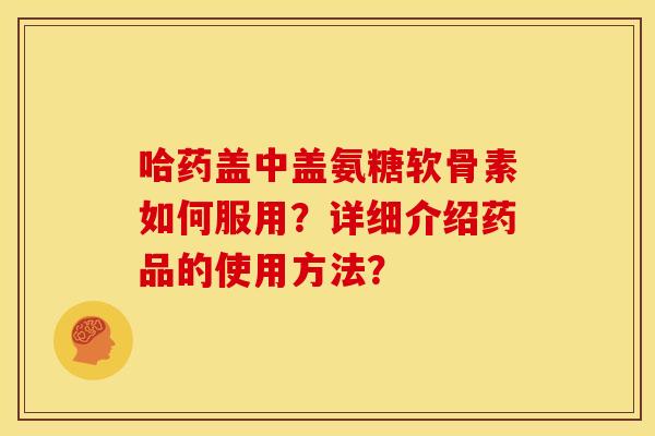 哈药盖中盖氨糖软骨素如何服用？详细介绍药品的使用方法？