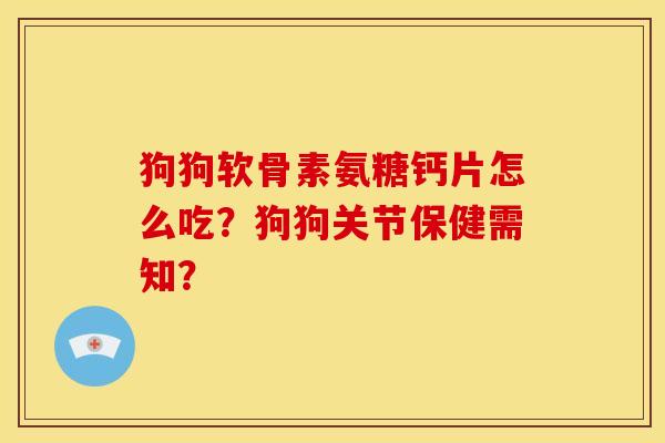 狗狗软骨素氨糖钙片怎么吃？狗狗关节保健需知？