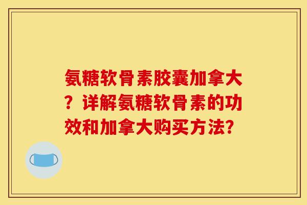 氨糖软骨素胶囊加拿大？详解氨糖软骨素的功效和加拿大购买方法？