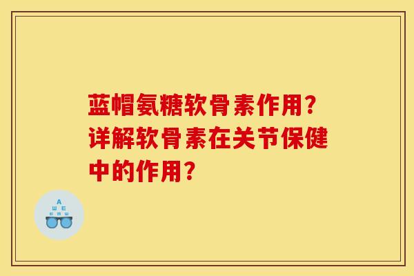 蓝帽氨糖软骨素作用？详解软骨素在关节保健中的作用？