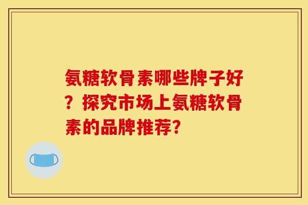 氨糖软骨素哪些牌子好？探究市场上氨糖软骨素的品牌推荐？