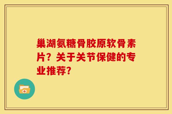 巢湖氨糖骨胶原软骨素片？关于关节保健的专业推荐？