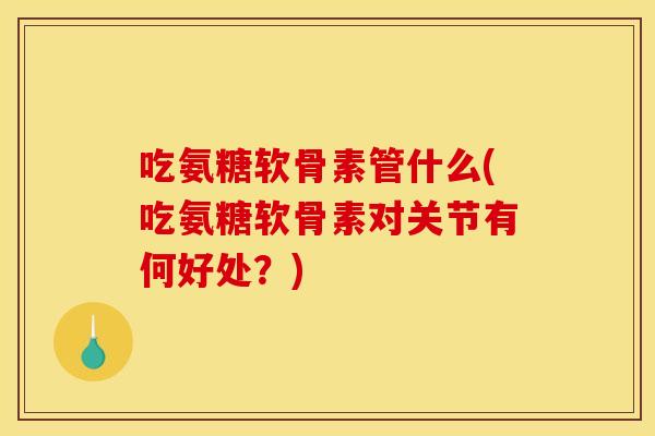 吃氨糖软骨素管什么(吃氨糖软骨素对关节有何好处？)