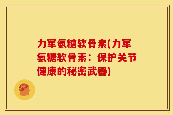 力军氨糖软骨素(力军氨糖软骨素：保护关节健康的秘密武器)