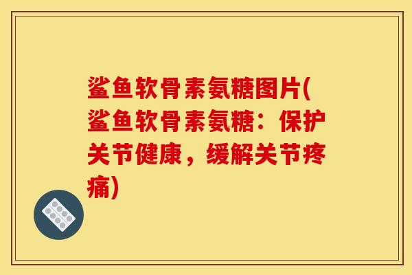 鲨鱼软骨素氨糖图片(鲨鱼软骨素氨糖：保护关节健康，缓解关节疼痛)