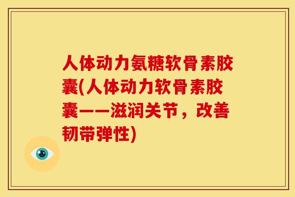人体动力氨糖软骨素胶囊(人体动力软骨素胶囊——滋润关节，改善韧带弹性)