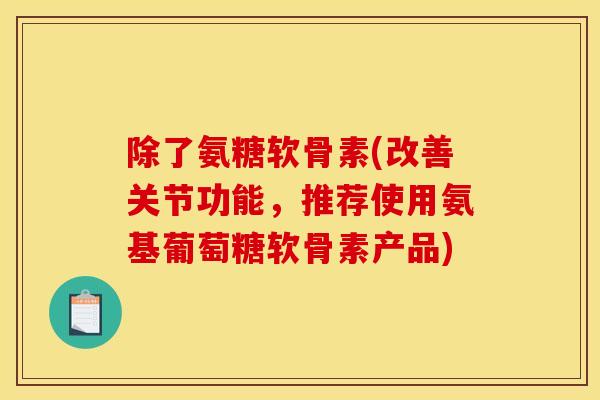 除了氨糖软骨素(改善关节功能，推荐使用氨基葡萄糖软骨素产品)