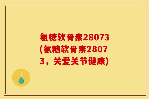氨糖软骨素28073(氨糖软骨素28073，关爱关节健康)