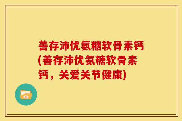 善存沛优氨糖软骨素钙(善存沛优氨糖软骨素钙，关爱关节健康)