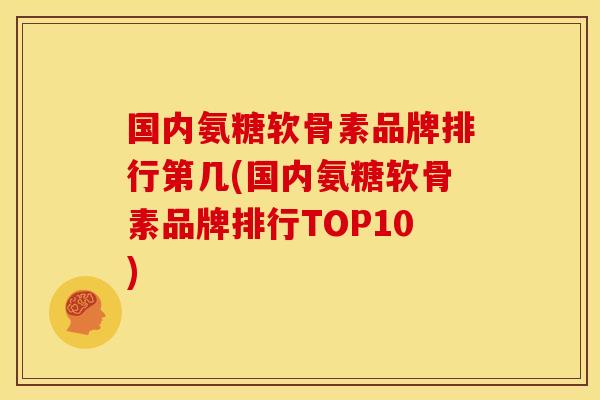 国内氨糖软骨素品牌排行第几(国内氨糖软骨素品牌排行TOP10)