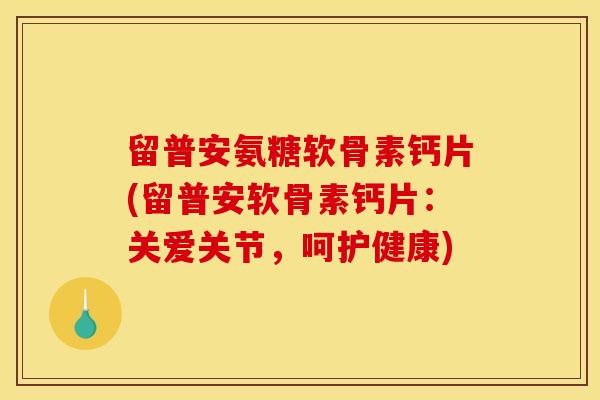 留普安氨糖软骨素钙片(留普安软骨素钙片：关爱关节，呵护健康)