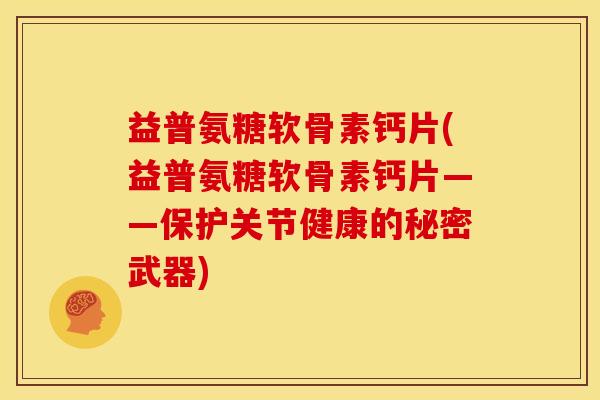 益普氨糖软骨素钙片(益普氨糖软骨素钙片——保护关节健康的秘密武器)