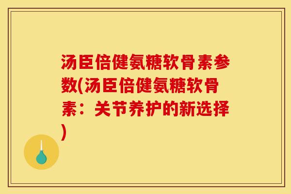 汤臣倍健氨糖软骨素参数(汤臣倍健氨糖软骨素：关节养护的新选择)