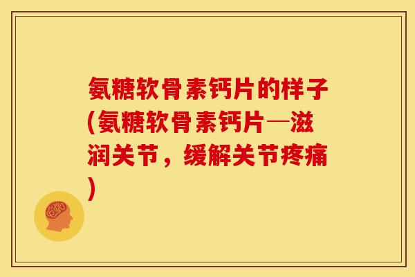 氨糖软骨素钙片的样子(氨糖软骨素钙片─滋润关节，缓解关节疼痛)