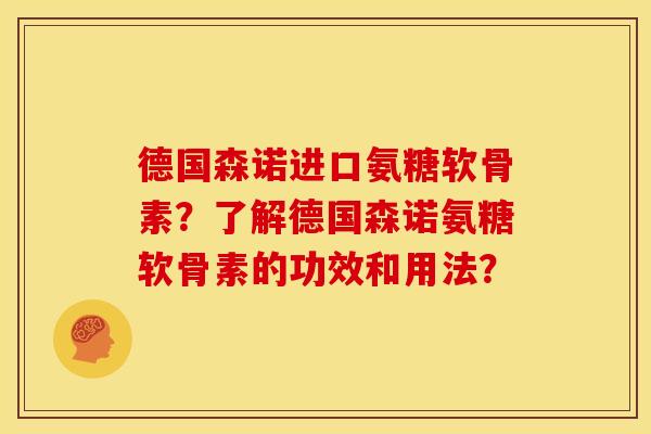 德国森诺进口氨糖软骨素？了解德国森诺氨糖软骨素的功效和用法？