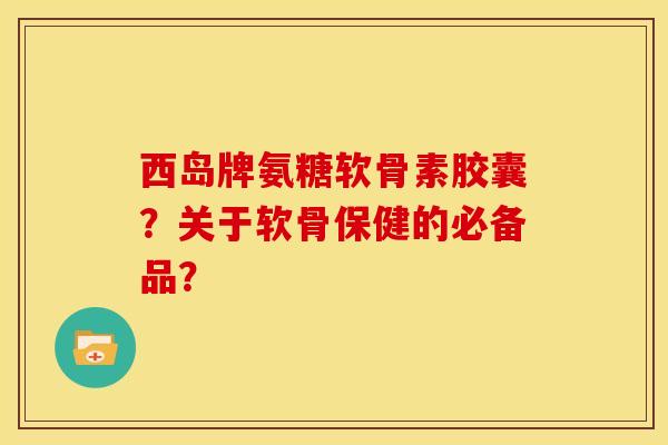 西岛牌氨糖软骨素胶囊？关于软骨保健的必备品？